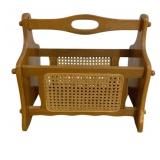 Oak and Cane Magazine Rack 16"x16"x8"