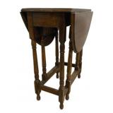 Vtg Oak Gate Leg Drop Leaf Table 28"x36"x24"