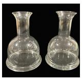 Pair Glass Vases - 8" Tall