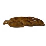 Vintage Wood Divided Serving Tray - 21 x 11