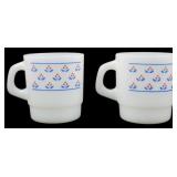 Set of 2 Vtg Thermocrisa Red & Blue Mugs