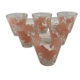 6 Pink Dancing Elephant Whiskey Glasses