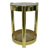 Mid Century Brass & Glass Insert Side Table