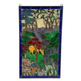 Stained Glass Window Deer Forest Scene