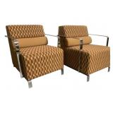 Vintage Pair Milo Baughman Style Chairs