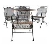 Wrought Iron Mesh Outdoor Table & Chair Set