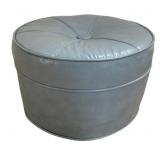 Mid Century Vinyl Round Footstool