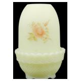 Fenton Burmese Satin Uranium Glass Fairy Lamp