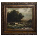 Landscape with Cattle on Canvas