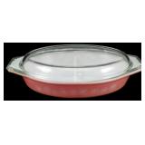 Pyrex Pink Daisy Divided Casserole w/ Lid