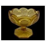Fostoria Amber Coin Glass Compote - 4.5 x 4
