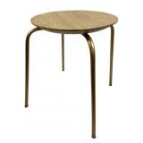 Wood Table w/ Slender Bronze Metal Legs