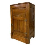 Vintage Oak 2 Door Lift Top Icebox