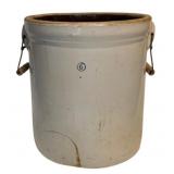 Vtg 6 Gallon Stoneware Crock w/ Wire Handles-AS IS