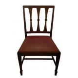 Vtg Mahogany Side Chair w/ Upholstered Seat