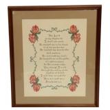 Framed Psalm 23 Cross Stitch Needlepoint