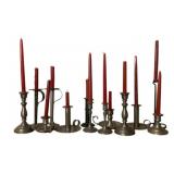 Lot of Assorted Pewter Candleholders