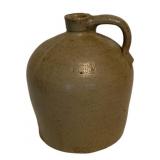 Antique Salt Glazed Stoneware Jug 9"x7"