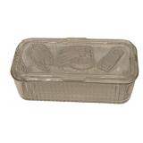 Vtg Clear Glass Refrigerator Dish w/ Lid