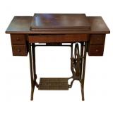Vtg Singer Treadle Sewing Machine w/ Cabinet