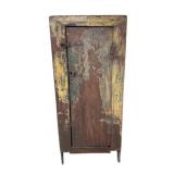 Primitive Painted Wood Cabinet 58.5x25.5x14.5