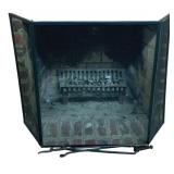 Metal Fireplace Set w/ Screen 30"x51"