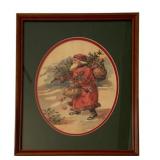 Framed Santa Print 19"x15"