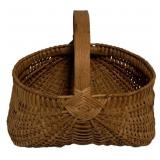 Antique Woven Splint Buttocks Basket 11"x11"1