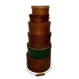 6 Antique Pantry Wood Boxes 26"x11"