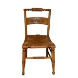 Painted Wood Chair 33.5"x17"x16"