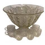 18pc Glass Punch Bowl Set w/ Cups