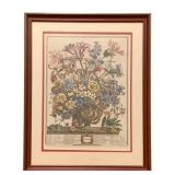 Framed "12 Months of Flowers" Oct Print  21.5x17