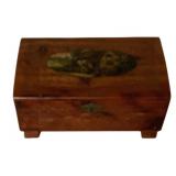 Wooden Storage Box w/ Painted Lid 5"x11"x6"