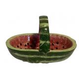 Pottery Watermelon Basket 9"x14"x9"