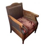 Vintage Caned Arm Chair 35"x26"x25"