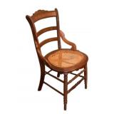 Antique Cane Seat Hip Chair 34.5"x19"x19"
