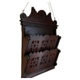 Vintage Victorian Walnut Wall Rack 27"x24"x6"