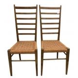 2 Ladder Back Chairs - 44 x 17 x 20
