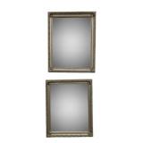 2 Silver Tone Framed Mirrors - 16 x 13