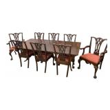 Mahogany Chippendale Style Table and Chairs