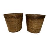 2 Woven Baskets w/ Liner - 11 x 11.5