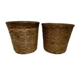 2 Woven Baskets w/ Liner - 11 x 11.5