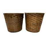 2 Woven Baskets w/ Liner - 11 x 11.5