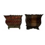 2 Metal Planters - 9.75 x 10.25 x 10.25