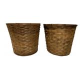 2 Woven Baskets w/ Liner - 11 x 11.5