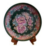 Oriental Floral Plate w/ Stand