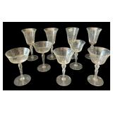 9 Assorted Glass Stemware - 8" Tall