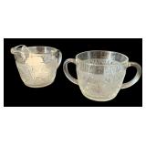 Depression Glass Cream & Sugar Set - 3 x 5