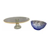 Cake Plate and Bowl - Plate is 5 x 12 Round
