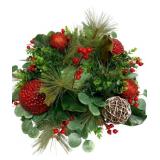Handcrafted Christmas Candle Ring Arrangement